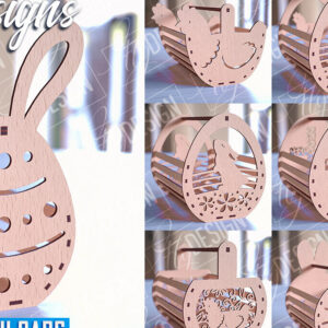 Intra απο ξύλο plywood 3mm-4mm πάχος - Πασχαλινό καλάθι Laser Cut | Καλό Πάσχα Δίασταση 15x15 cm INTRAFABR-90357092