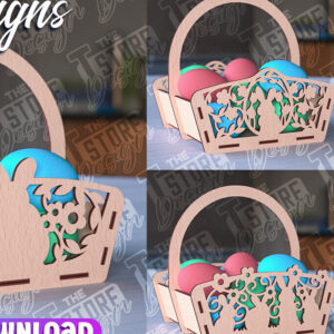 Intra απο ξύλο plywood 3mm-4mm πάχος - Πασχαλινό καλάθι Laser Cut | Καλό Πάσχα Δίασταση 15x15 cm INTRAFABR-91057180
