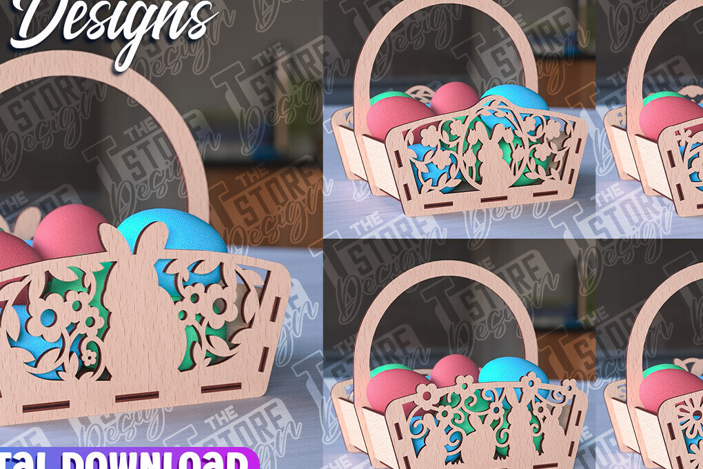 Intra απο ξύλο plywood 3mm-4mm πάχος - Πασχαλινό καλάθι Laser Cut | Καλό Πάσχα Δίασταση 15x15 cm INTRAFABR-91057180