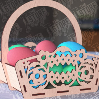 Intra απο ξύλο plywood 3mm-4mm πάχος - Πασχαλινό καλάθι Laser Cut | Καλό Πάσχα Δίασταση 15x15 cm INTRAFABR-91057180 - Image 3