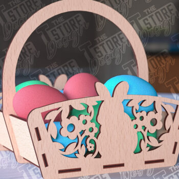 Intra απο ξύλο plywood 3mm-4mm πάχος - Πασχαλινό καλάθι Laser Cut | Καλό Πάσχα Δίασταση 15x15 cm INTRAFABR-91057180 - Image 4