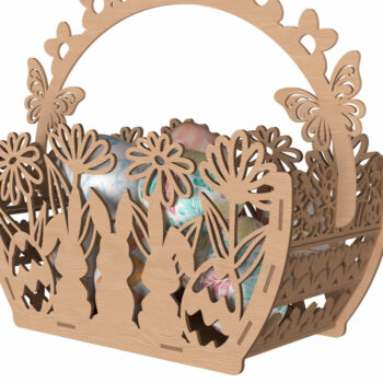 Intra απο ξύλο plywood 3mm-4mm πάχος - Πασχαλινό καλάθι Laser Cut Πακέτο  Δίασταση 20x20 cm INTRAFABR-114668259 - Image 5