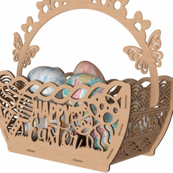 Intra απο ξύλο plywood 3mm-4mm πάχος - Πασχαλινό καλάθι Laser Cut Πακέτο  Δίασταση 20x20 cm INTRAFABR-114668259 - Image 6