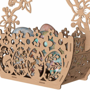 Intra απο ξύλο plywood 3mm-4mm πάχος - Πασχαλινό καλάθι Laser Cut Πακέτο  Δίασταση 20x20 cm INTRAFABR-114668259 - Image 7