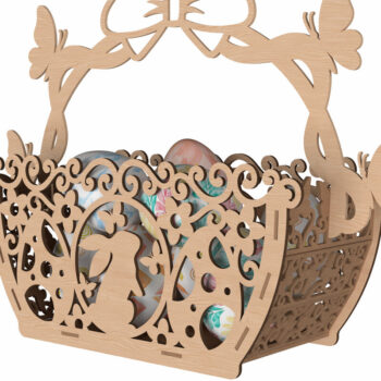 Intra απο ξύλο plywood 3mm-4mm πάχος - Πασχαλινό καλάθι Laser Cut Πακέτο  Δίασταση 20x20 cm INTRAFABR-114668259 - Image 8