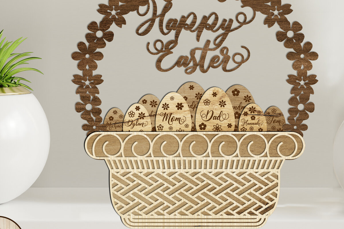 Intra απο ξύλο plywood 3mm-4mm πάχος - Πασχαλινό ΚΑΛΑΘΙ Πολυστρωματικό  κοπής με λέιζερ Δίασταση 16x17 cm INTRAFABR-25494160