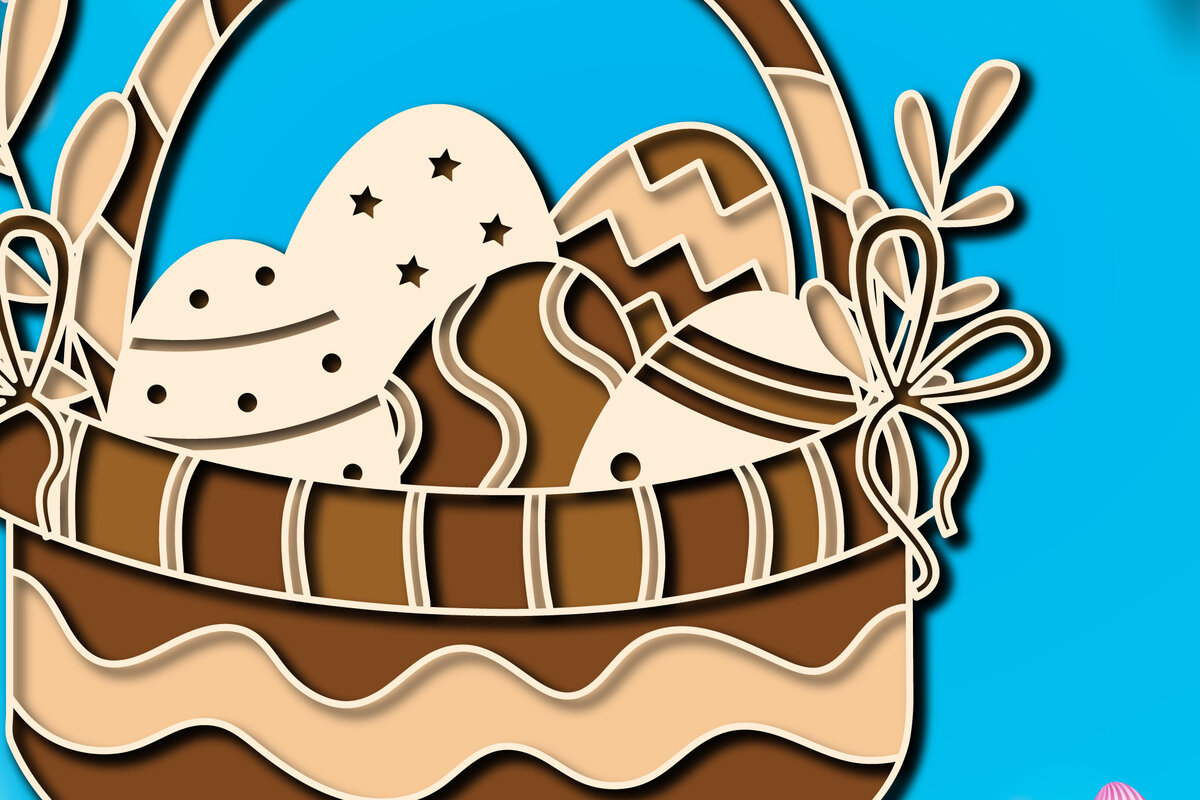 Intra απο ξύλο plywood 3mm-4mm πάχος - ΠΑΣΧΑΛΙΚΟ ΚΑΛΑΘΙ Πολυστρωματικό Laser Cut  Δίασταση 15x15 cm INTRAFABR-25559052