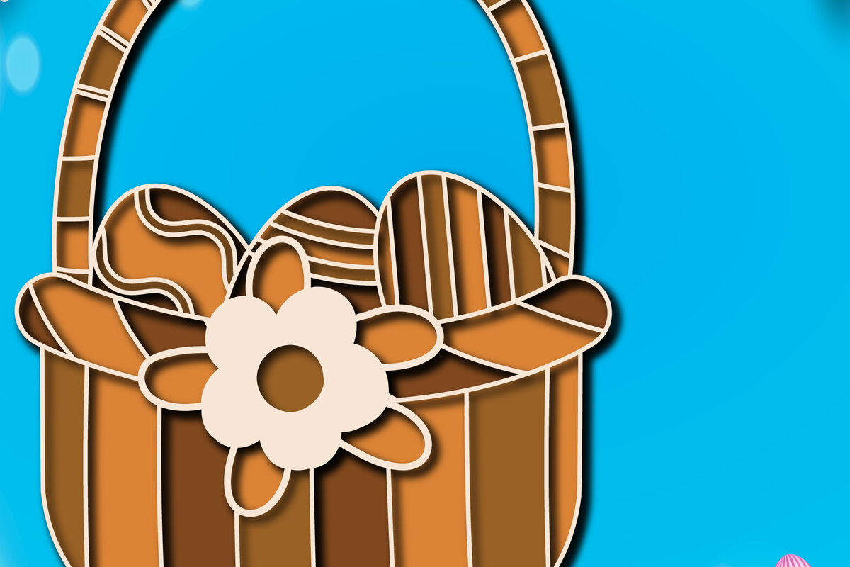 Intra απο ξύλο plywood 3mm-4mm πάχος - ΠΑΣΧΑΛΙΚΟ ΚΑΛΑΘΙ Πολυστρωματικό Laser Cut  Δίασταση 15x15 cm INTRAFABR-25562974