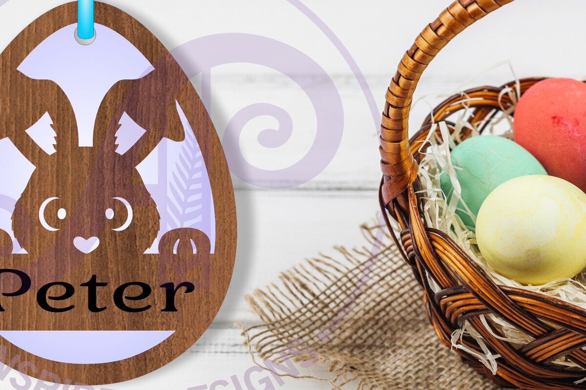 Intra απο ξύλο plywood 3mm-4mm πάχος - Ετικέτα ονόματος για το Πασχαλινό καλάθι  Laser Cut Δίασταση 15x15 cm INTRAFABR-113547444