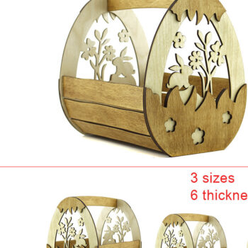 Intra απο ξύλο plywood 3mm-4mm πάχος - Πασχαλινό καλάθι . Καλάθια κοπής με λέιζερ Δίασταση 13x17 cm INTRAFABR-93547395 - Image 1