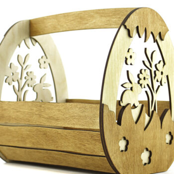 Intra απο ξύλο plywood 3mm-4mm πάχος - Πασχαλινό καλάθι . Καλάθια κοπής με λέιζερ Δίασταση 13x17 cm INTRAFABR-93547395 - Image 2