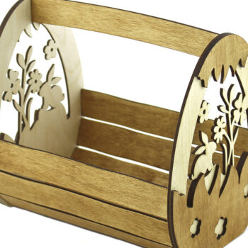 Intra απο ξύλο plywood 3mm-4mm πάχος - Πασχαλινό καλάθι . Καλάθια κοπής με λέιζερ Δίασταση 13x17 cm INTRAFABR-93547395 - Image 3