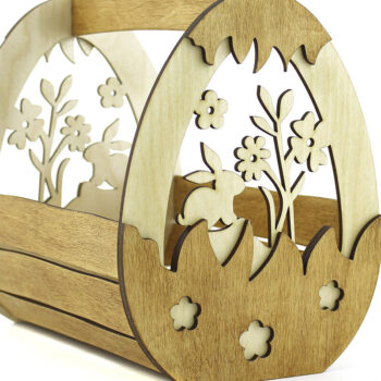 Intra απο ξύλο plywood 3mm-4mm πάχος - Πασχαλινό καλάθι . Καλάθια κοπής με λέιζερ Δίασταση 13x17 cm INTRAFABR-93547395 - Image 4