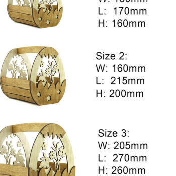 Intra απο ξύλο plywood 3mm-4mm πάχος - Πασχαλινό καλάθι . Καλάθια κοπής με λέιζερ Δίασταση 13x17 cm INTRAFABR-93547395 - Image 5