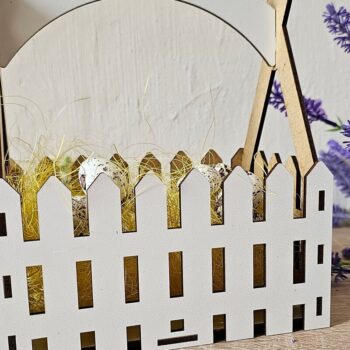 Intra απο ξύλο plywood 3mm-4mm πάχος - Πασχαλινό καλάθι  Σχέδιο φράχτη με  Δίασταση 4x4 cm INTRAFABR-119534766 - Image 2