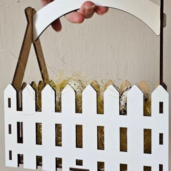 Intra απο ξύλο plywood 3mm-4mm πάχος - Πασχαλινό καλάθι  Σχέδιο φράχτη με  Δίασταση 4x4 cm INTRAFABR-119534766 - Image 3