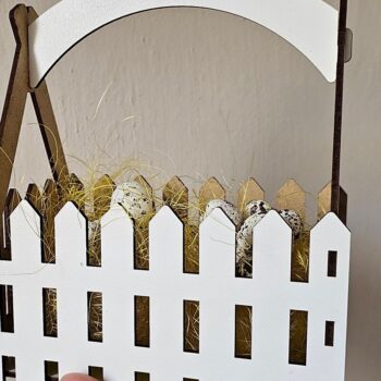 Intra απο ξύλο plywood 3mm-4mm πάχος - Πασχαλινό καλάθι  Σχέδιο φράχτη με  Δίασταση 4x4 cm INTRAFABR-119534766 - Image 8