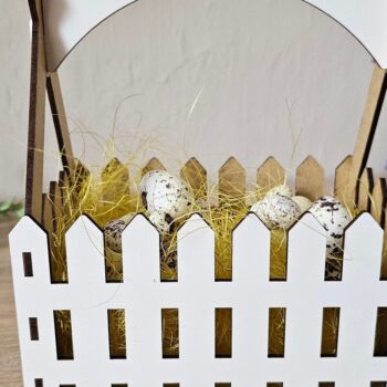 Intra απο ξύλο plywood 3mm-4mm πάχος - Πασχαλινό καλάθι  Σχέδιο φράχτη με  Δίασταση 4x4 cm INTRAFABR-119534766 - Image 9