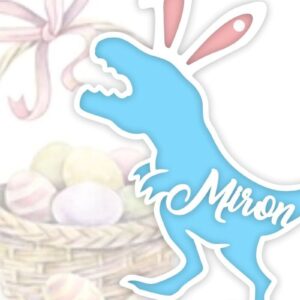 Intra απο ξύλο plywood 3mm-4mm πάχος - Πασχαλινό καλάθι Tag Dinosaur  Laser Δίασταση 20x20 cm INTRAFABR-91359134