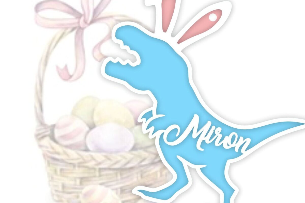 Intra απο ξύλο plywood 3mm-4mm πάχος - Πασχαλινό καλάθι Tag Dinosaur  Laser Δίασταση 20x20 cm INTRAFABR-91359134