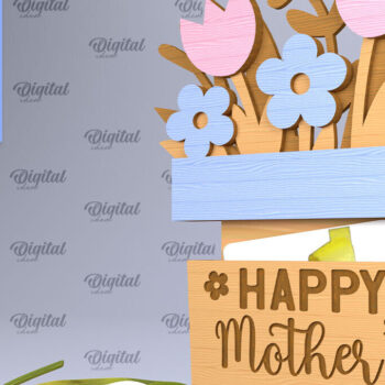 Intra απο ξύλο plywood 3mm-4mm πάχος - Πασχαλινό καλάθι Ετικέτα . Πασχαλινή  Δίασταση 15x15 cm INTRAFABR-91880133 - Image 1