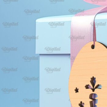 Intra απο ξύλο plywood 3mm-4mm πάχος - Πασχαλινό καλάθι Ετικέτα . Πασχαλινή  Δίασταση 15x15 cm INTRAFABR-91680327 - Image 1