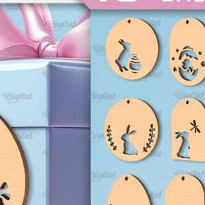 Intra απο ξύλο plywood 3mm-4mm πάχος - Πασχαλινό καλάθι Ετικέτες Δέσμη κοπής με λέιζερ Δίασταση 15x15 cm INTRAFABR-91876794