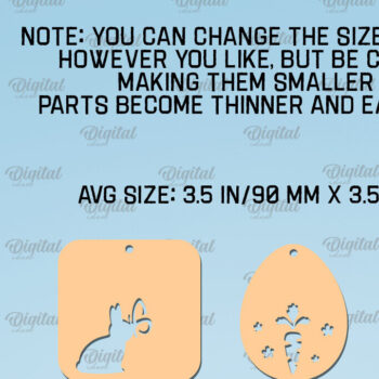 Intra απο ξύλο plywood 3mm-4mm πάχος - Πασχαλινό καλάθι Ετικέτες Δέσμη κοπής με λέιζερ Δίασταση 15x15 cm INTRAFABR-91876794 - Image 2