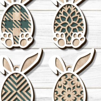 Intra απο ξύλο plywood 3mm-4mm πάχος - Ετικέτες Πασχαλινό Καλάθι,  κοπής με λέιζερ Δίασταση 15x15 cm INTRAFABR-89816070 - Image 1