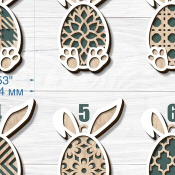 Intra απο ξύλο plywood 3mm-4mm πάχος - Ετικέτες Πασχαλινό Καλάθι,  κοπής με λέιζερ Δίασταση 15x15 cm INTRAFABR-89816070 - Image 4