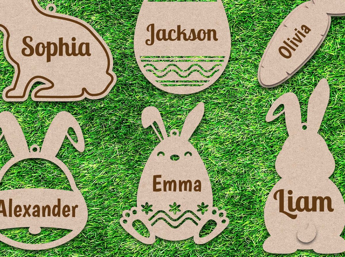 Intra απο ξύλο plywood 3mm-4mm πάχος - Πασχαλινό καλάθι Ετικέτες Namelaser Cut Files Δίασταση 15x15 cm INTRAFABR-9442072