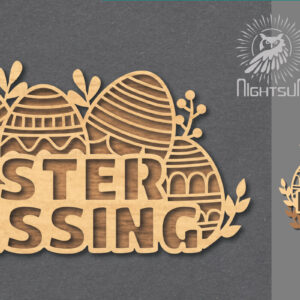 Intra απο ξύλο plywood 3mm-4mm πάχος - Πινακίδα κοπής με λέιζερ ευλογίες του Πάσχα Δίασταση 30x20 cm INTRAFABR-119037550