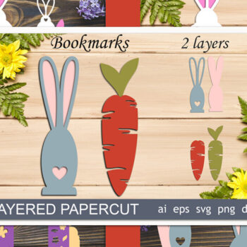 Intra απο ξύλο plywood 3mm-4mm πάχος - Σετ πασχαλινών σελιδοδεικτών  Layered Δίασταση 15x15 cm INTRAFABR-114746384 - Image 1