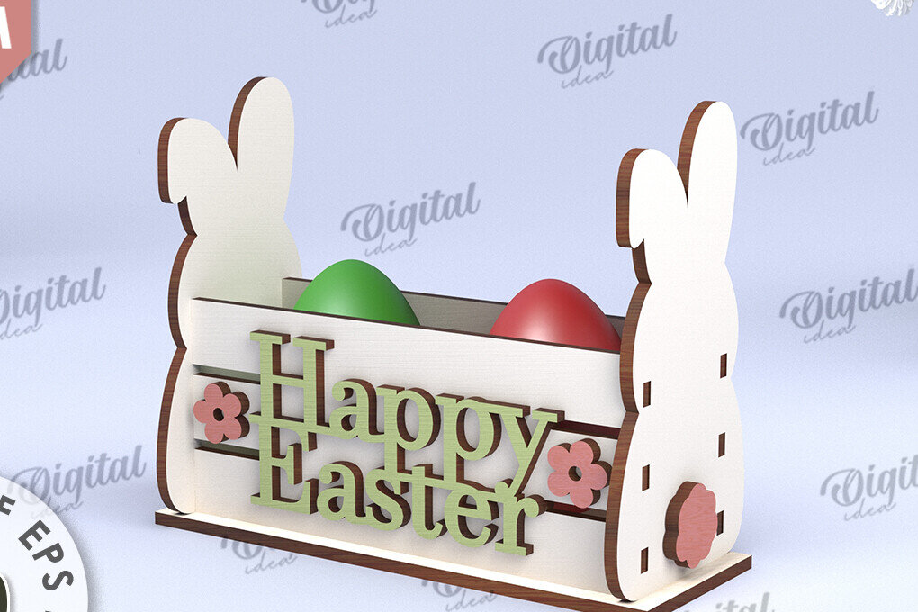 Intra απο ξύλο plywood 3mm-4mm πάχος - Πασχαλινό κουτί LaserCut. Πασχαλινό καλάθι διακόσμηση Δίασταση 15x15 cm INTRAFABR-116707509