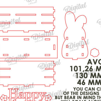 Intra απο ξύλο plywood 3mm-4mm πάχος - Πασχαλινό κουτί LaserCut. Πασχαλινό καλάθι διακόσμηση Δίασταση 15x15 cm INTRAFABR-116707509 - Image 2