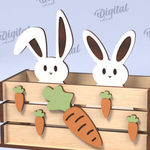 Intra απο ξύλο plywood 3mm-4mm πάχος - Πασχαλινό κουτί LaserCut. Πασχαλινό καλάθι διακόσμηση Δίασταση 15x15 cm INTRAFABR-116707571