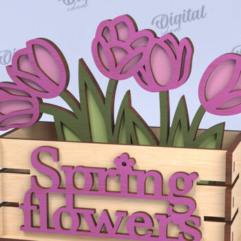 Intra απο ξύλο plywood 3mm-4mm πάχος - Πασχαλινό κουτί LaserCut. Πασχαλινό καλάθι διακόσμηση Δίασταση 15x15 cm INTRAFABR-116707636 - Image 1