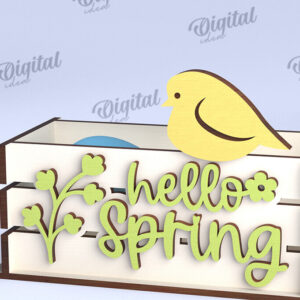 Intra απο ξύλο plywood 3mm-4mm πάχος - Πασχαλινό κουτί LaserCut. Πασχαλινό καλάθι διακόσμηση Δίασταση 15x15 cm INTRAFABR-116707756