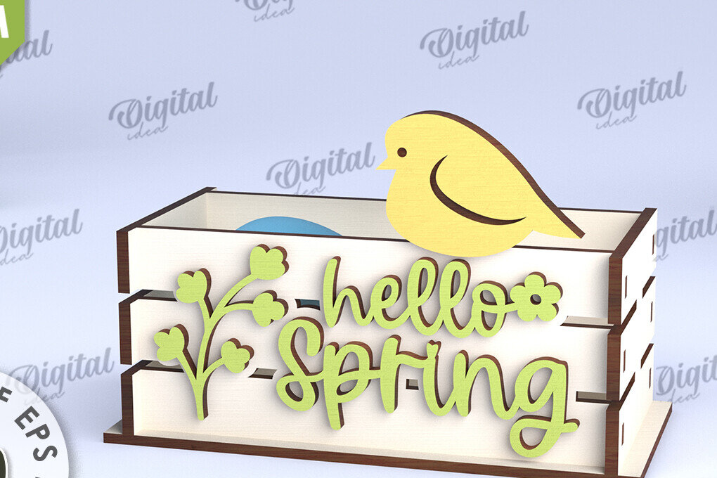 Intra απο ξύλο plywood 3mm-4mm πάχος - Πασχαλινό κουτί LaserCut. Πασχαλινό καλάθι διακόσμηση Δίασταση 15x15 cm INTRAFABR-116707756