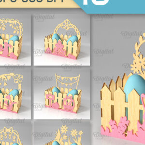 Intra απο ξύλο plywood 3mm-4mm πάχος - Πασχαλινό κουτί . 3D Πασχαλινό Καλάθι Laser Δίασταση 15x15 cm INTRAFABR-89118466