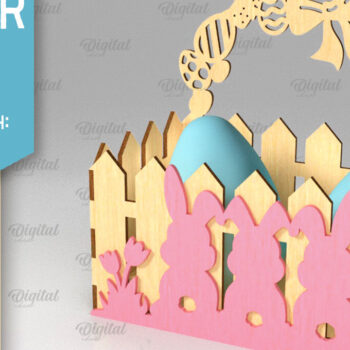 Intra απο ξύλο plywood 3mm-4mm πάχος - Πασχαλινό κουτί . 3D Πασχαλινό Καλάθι Laser Δίασταση 15x15 cm INTRAFABR-89118466 - Image 6