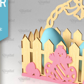 Intra απο ξύλο plywood 3mm-4mm πάχος - Πασχαλινό κουτί . 3D Πασχαλινό Καλάθι Laser Δίασταση 15x15 cm INTRAFABR-89117848 - Image 1