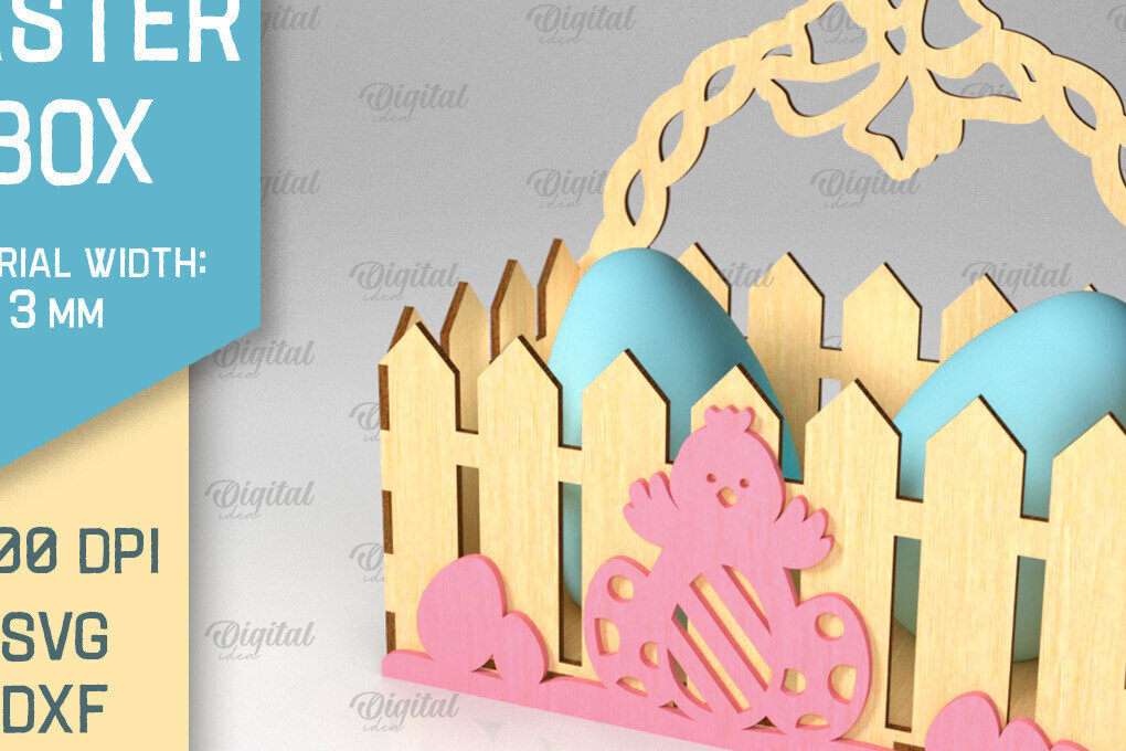 Intra απο ξύλο plywood 3mm-4mm πάχος - Πασχαλινό κουτί . 3D Πασχαλινό Καλάθι Laser Δίασταση 15x15 cm INTRAFABR-89117848