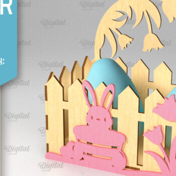 Intra απο ξύλο plywood 3mm-4mm πάχος - Πασχαλινό κουτί . 3D Πασχαλινό Καλάθι Laser Δίασταση 15x15 cm INTRAFABR-89117923 - Image 1