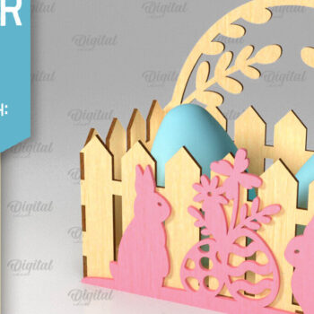 Intra απο ξύλο plywood 3mm-4mm πάχος - Πασχαλινό κουτί . 3D Πασχαλινό Καλάθι Laser Δίασταση 15x15 cm INTRAFABR-89117958 - Image 1