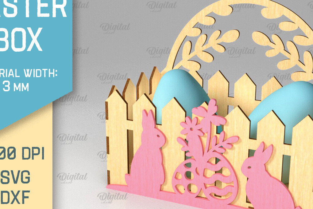 Intra απο ξύλο plywood 3mm-4mm πάχος - Πασχαλινό κουτί . 3D Πασχαλινό Καλάθι Laser Δίασταση 15x15 cm INTRAFABR-89117958