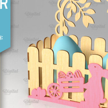 Intra απο ξύλο plywood 3mm-4mm πάχος - Πασχαλινό κουτί . 3D Πασχαλινό Καλάθι Laser Δίασταση 15x15 cm INTRAFABR-89118123 - Image 1