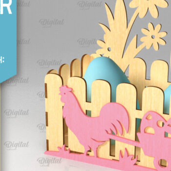 Intra απο ξύλο plywood 3mm-4mm πάχος - Πασχαλινό κουτί . 3D Πασχαλινό Καλάθι Laser Δίασταση 15x15 cm INTRAFABR-89118143 - Image 1