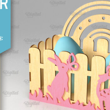 Intra απο ξύλο plywood 3mm-4mm πάχος - Πασχαλινό κουτί . 3D Πασχαλινό Καλάθι Laser Δίασταση 15x15 cm INTRAFABR-89118265 - Image 1