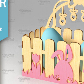 Intra απο ξύλο plywood 3mm-4mm πάχος - Πασχαλινό κουτί . 3D Πασχαλινό Καλάθι Laser Δίασταση 15x15 cm INTRAFABR-89118314 - Image 1